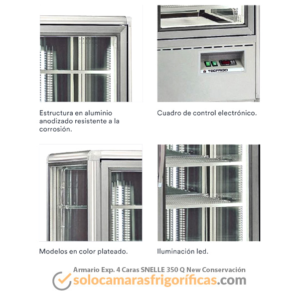 Armario Expositor Conservación 4 Caras SNELLE 350 Q New Detalles Armario Expositor Conservación 4 Caras SNELLE 350 Q New