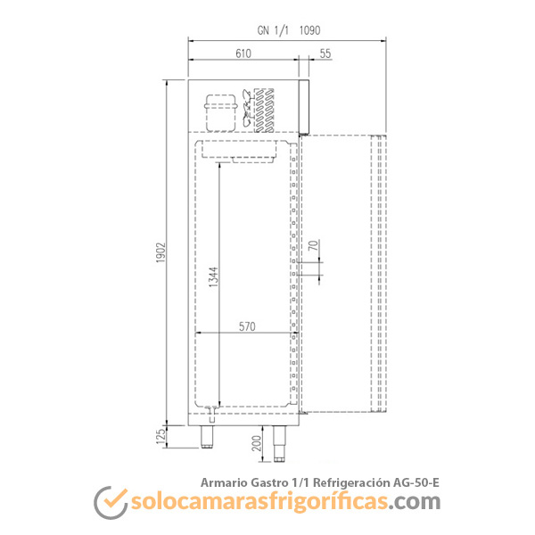 Ficha Técnica Armario Expositor Refrigerado GASTRO 1/1 AG 50 E