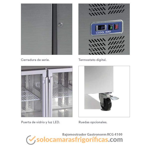 Detalles Bajomostrador Gastronorm RCG 4100 Eurofred