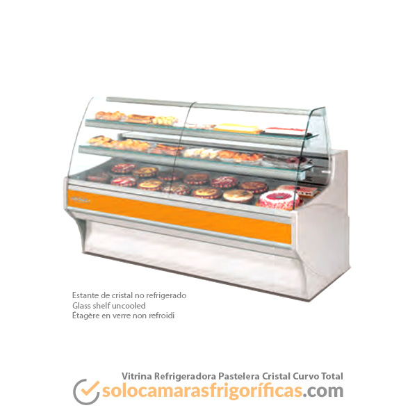 Vitrina Expositora Refrigerada Pastelera Cristal Curvo Total VEP-9 Detalles Vitrina Expositora Refrigerada Pastelera Cristal Curvo Total VEP-9