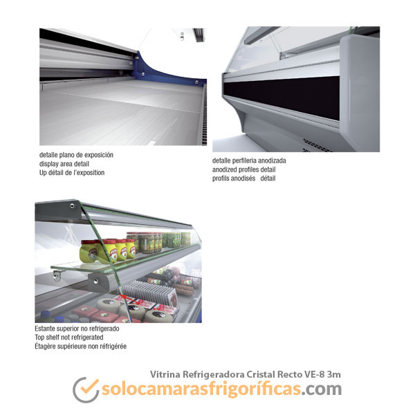 Detalles Vitrina Expositora Refrigerada VE8 3m