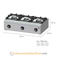 Medidas Cocina Industrial 3 Fogones Serie 500 FG900 FAINCA
